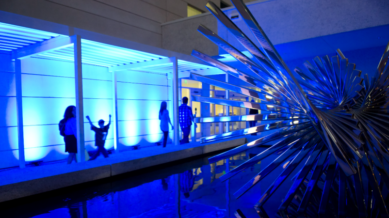 Blue Sculpture in USF building